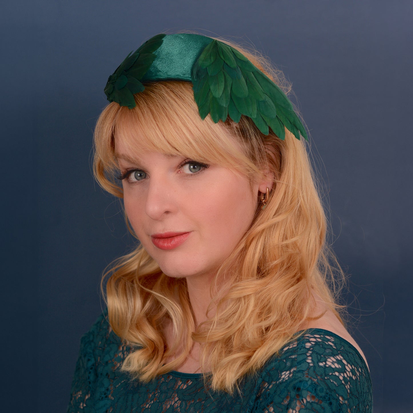 Bird Wing Green Halo Bandeau Fascinator Headband