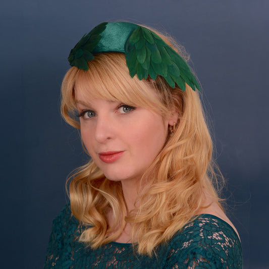 Bird Wing Green Halo Bandeau Fascinator Headband