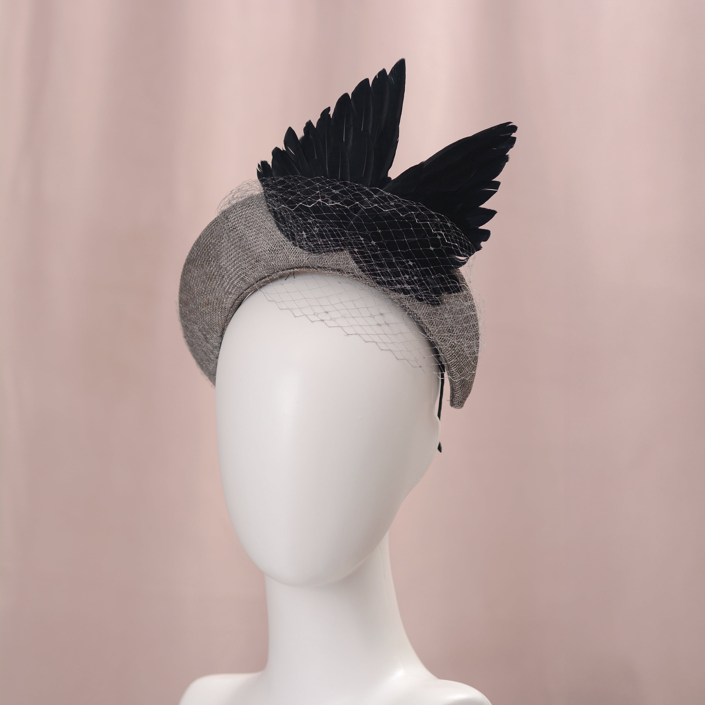 Vintage feather and bow headpiece halo piece Shop 1920s Headpieces - Rhinestone Peacock Headpiece | BABEYOND main image 3