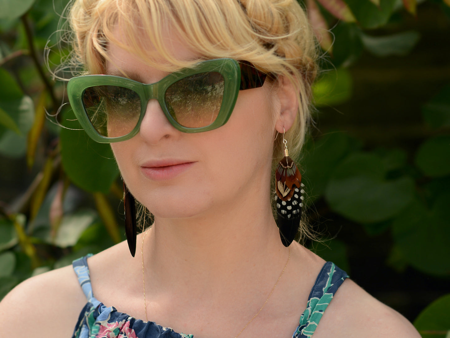 Black and Copper Pheasant Feather Earrings