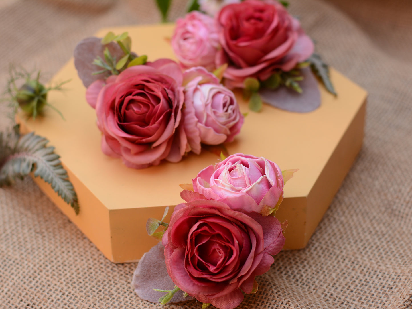 Lipstick Pink Rose Flower Hair Clip