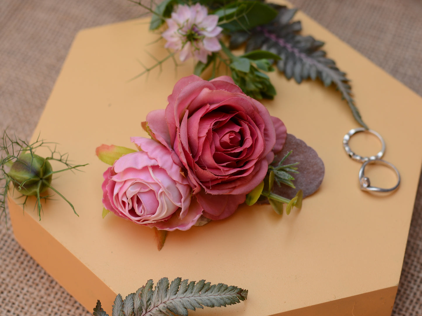 Lipstick Pink Rose Flower Hair Clip