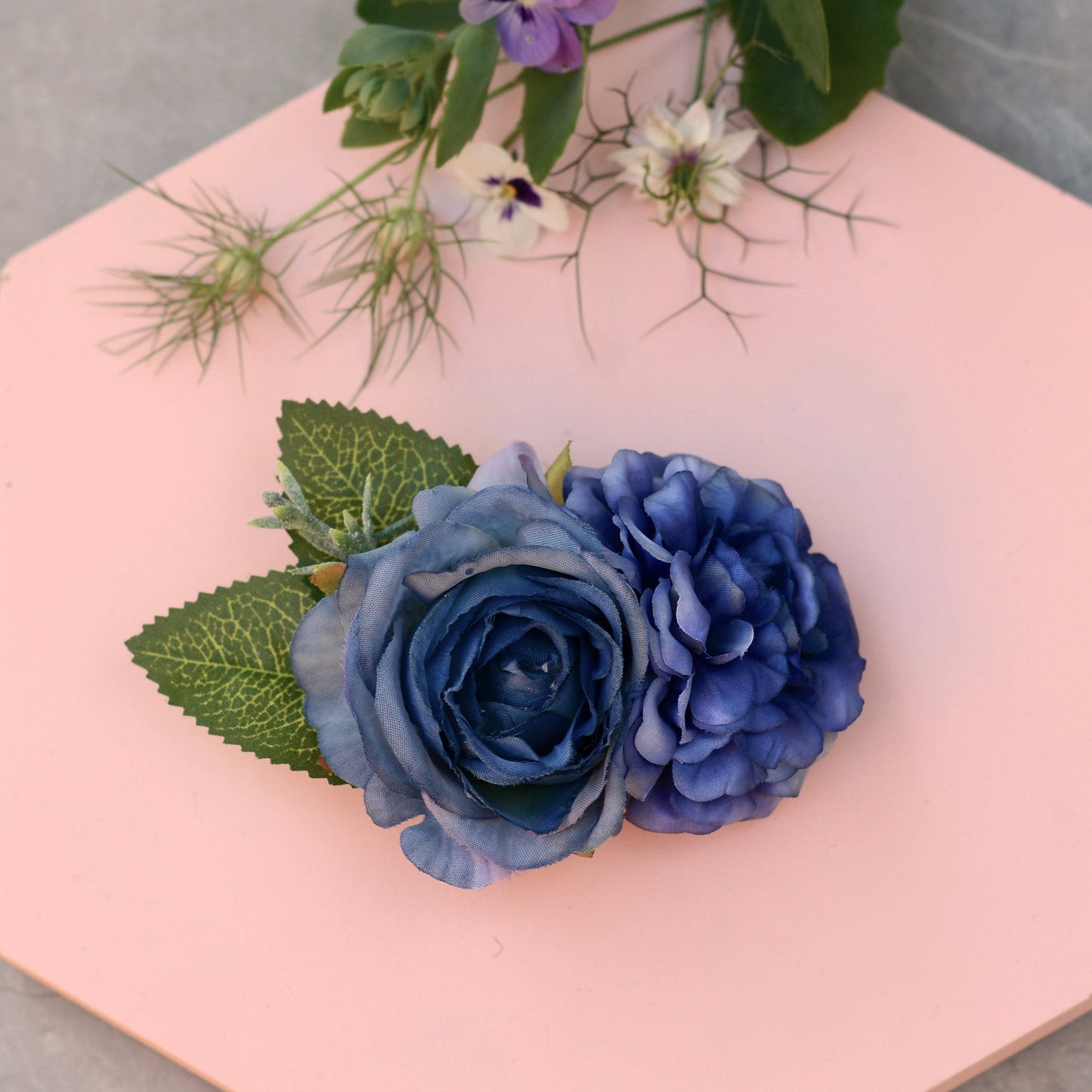 Blue Rose Hair Clip