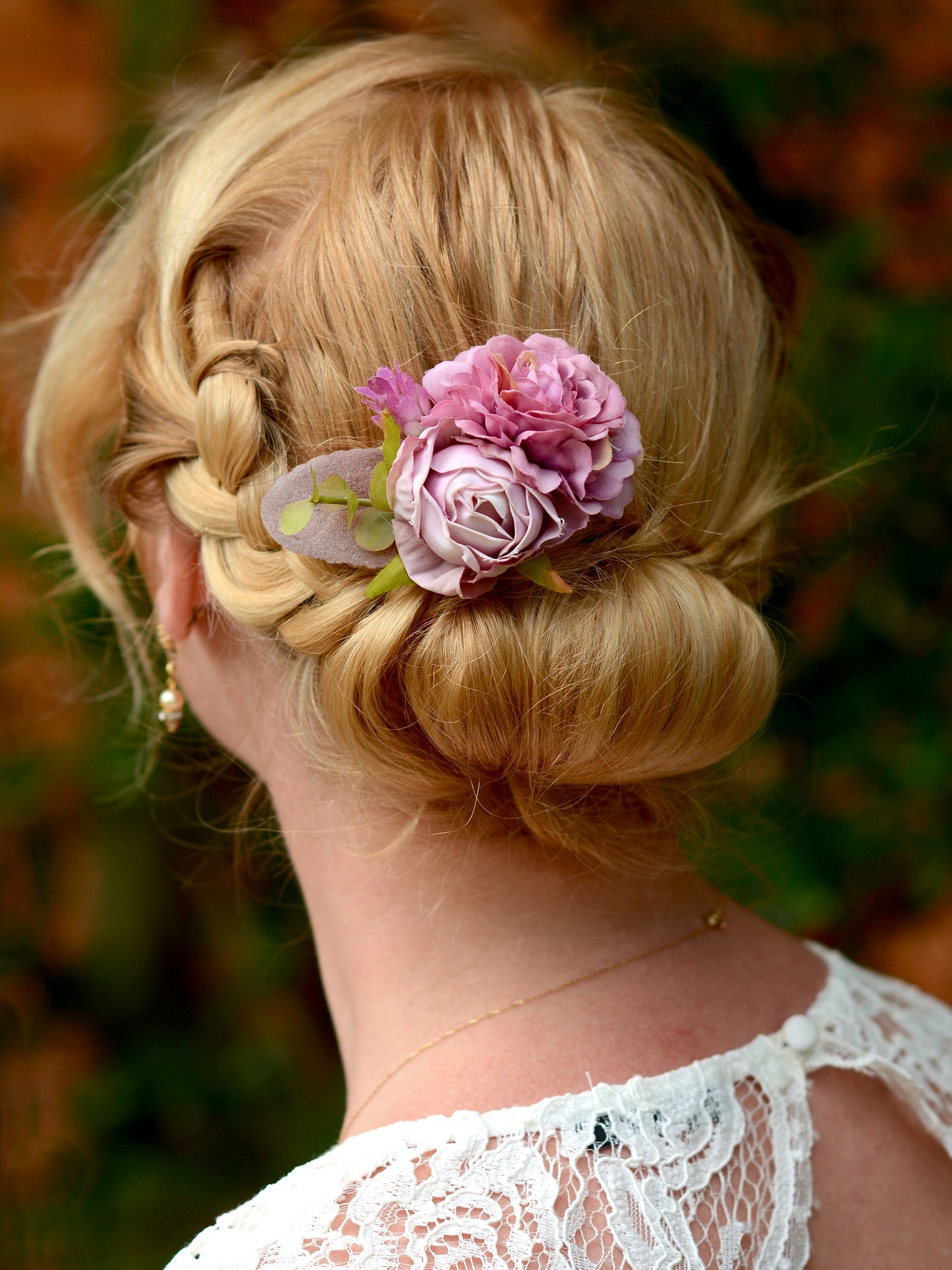 Floral Hair Clip in Lavender Purple