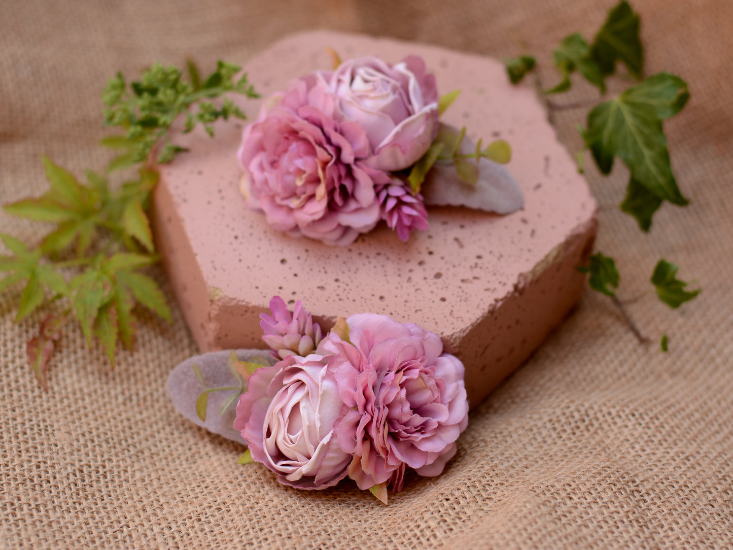 Floral Hair Clip in Lavender Purple