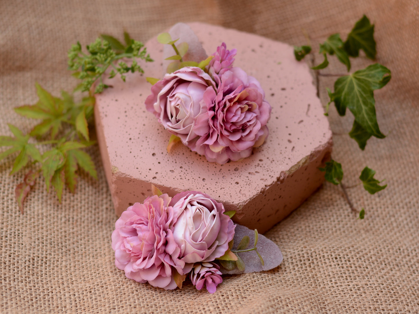 Floral Hair Clip in Lavender Purple