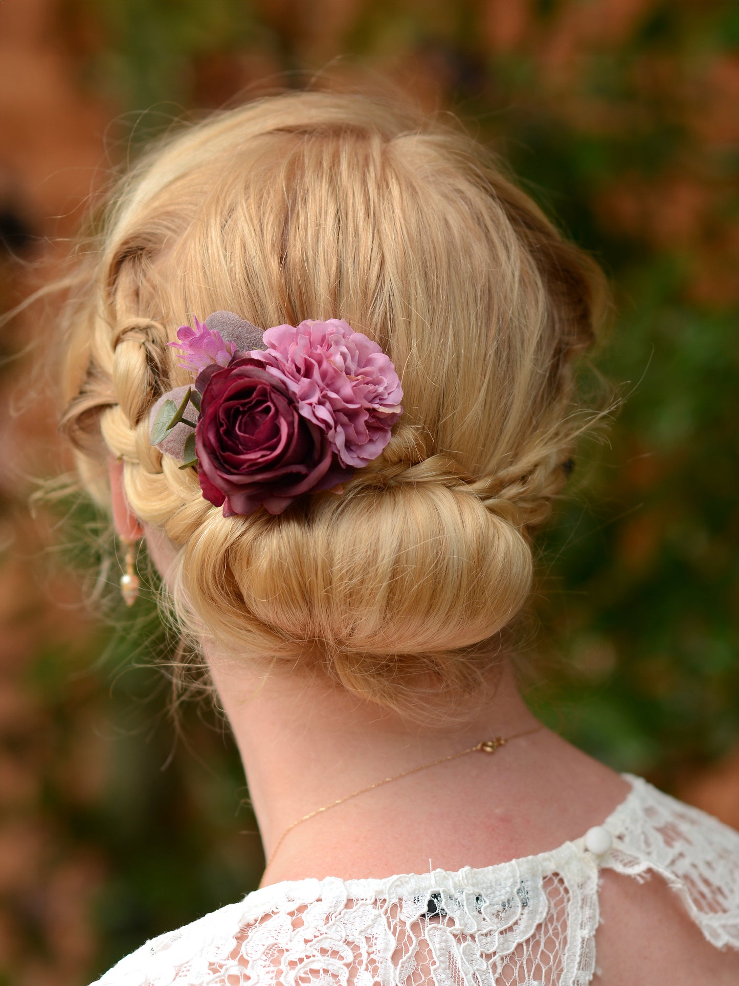 Deep Purple Flower Hair Clip No.205
