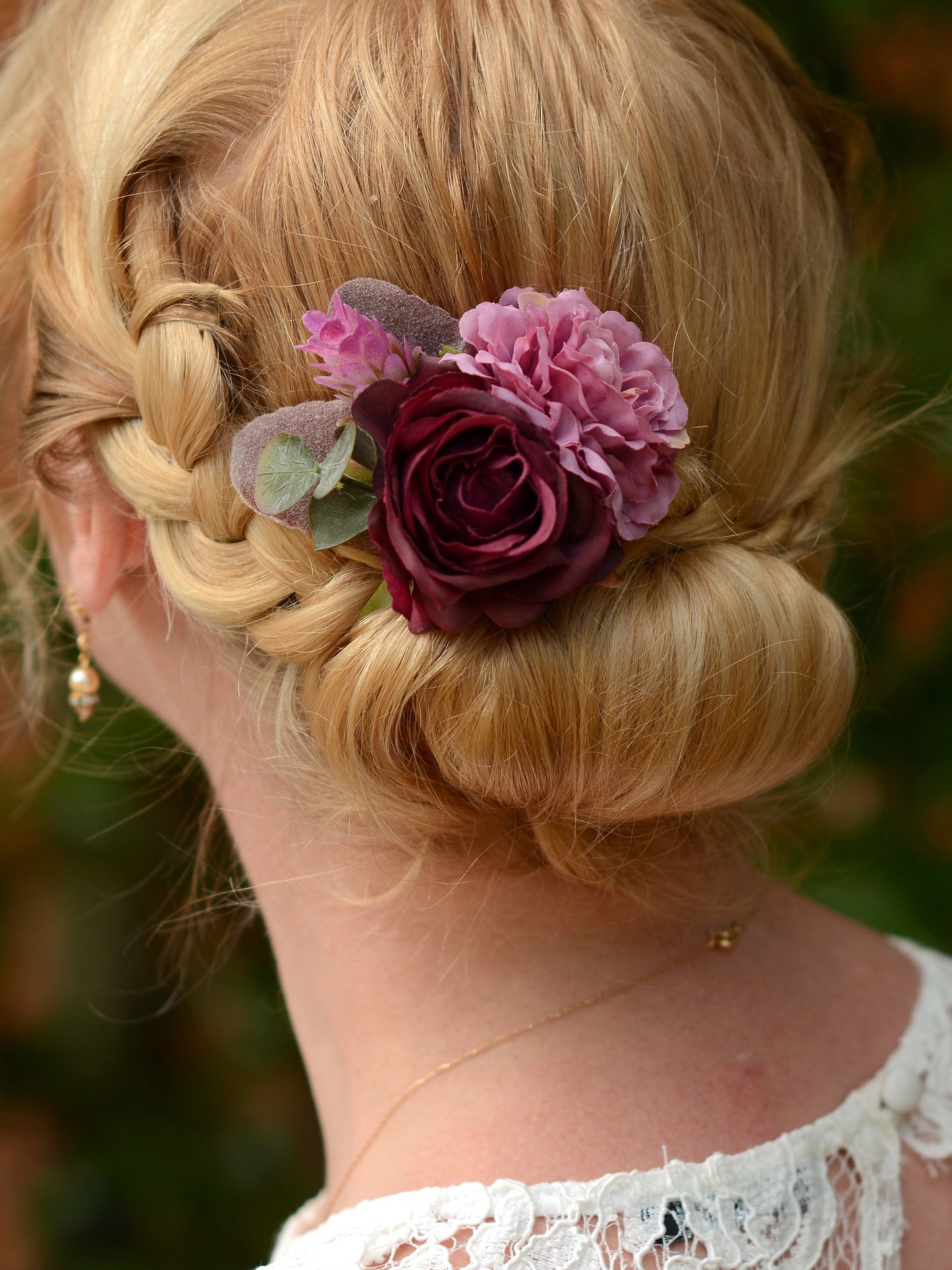Deep Purple Flower Hair Clip No.205
