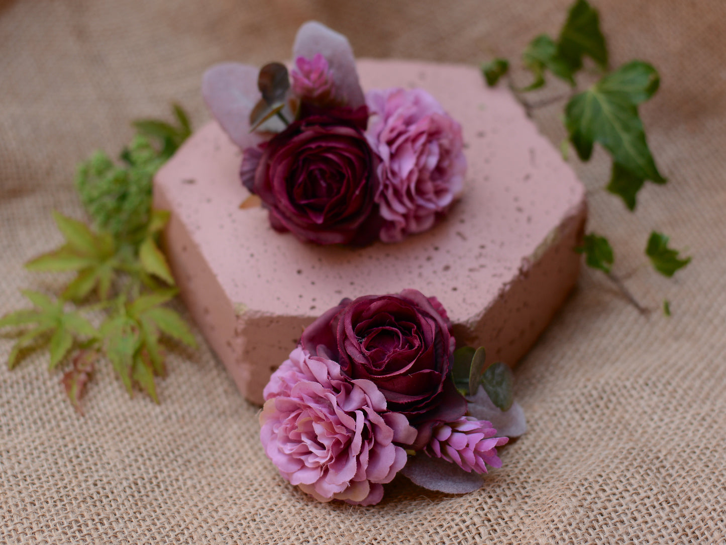 Deep Purple Flower Hair Clip No.205