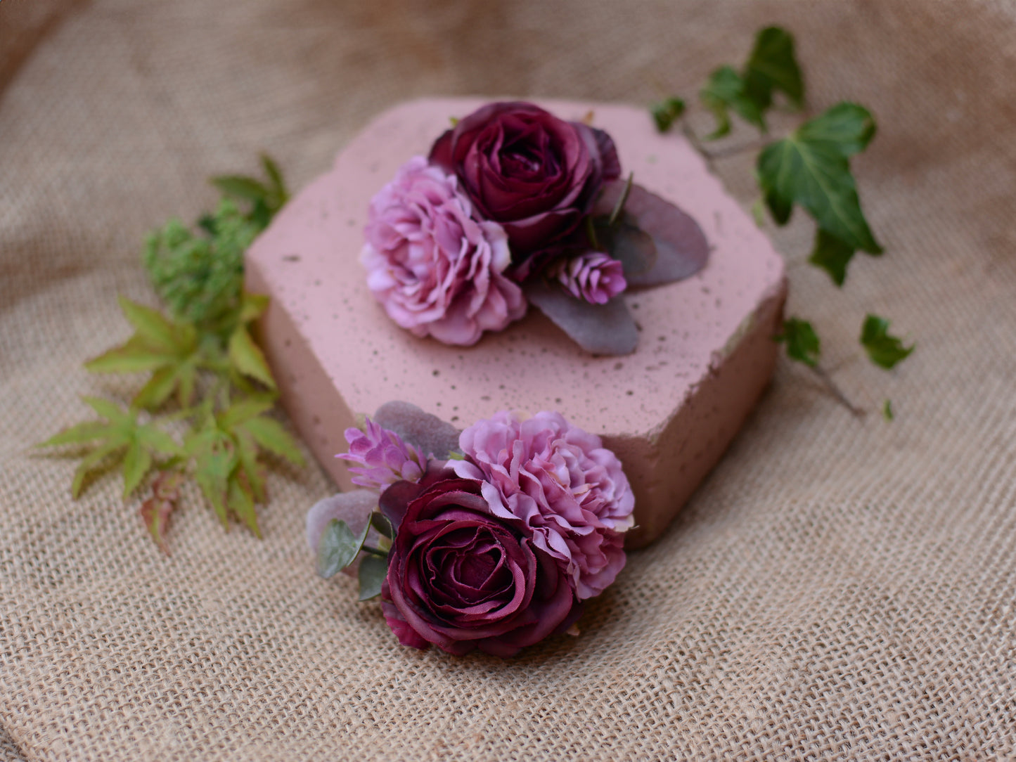 Deep Purple Flower Hair Clip No.205
