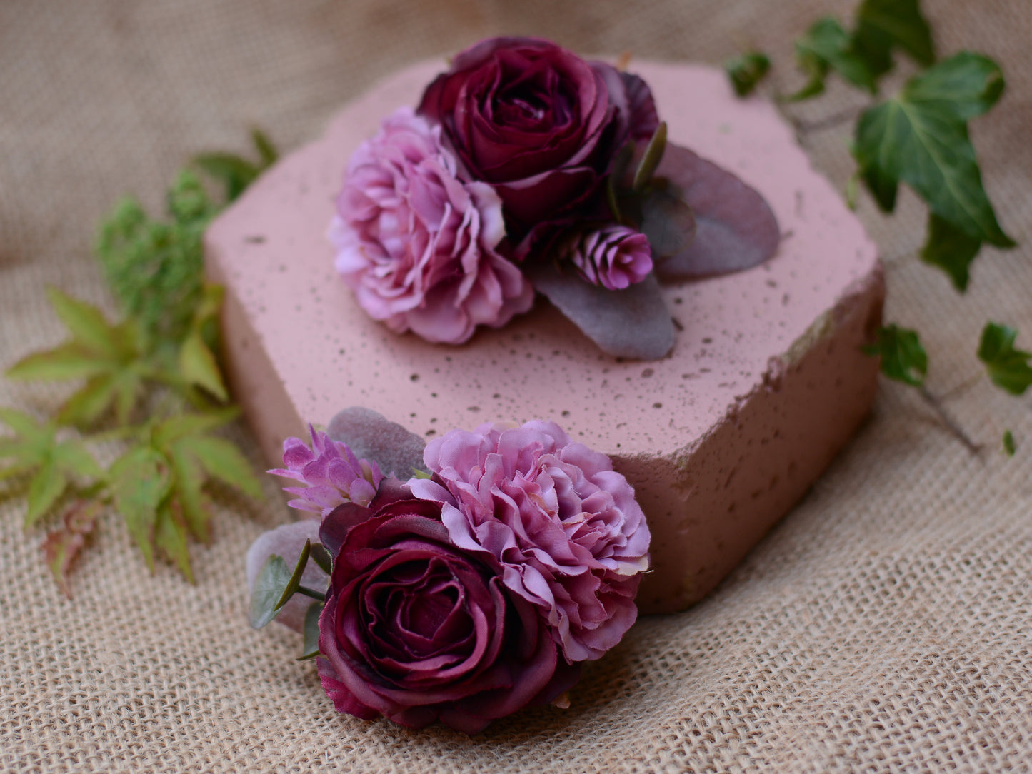 Deep Purple Flower Hair Clip No.205