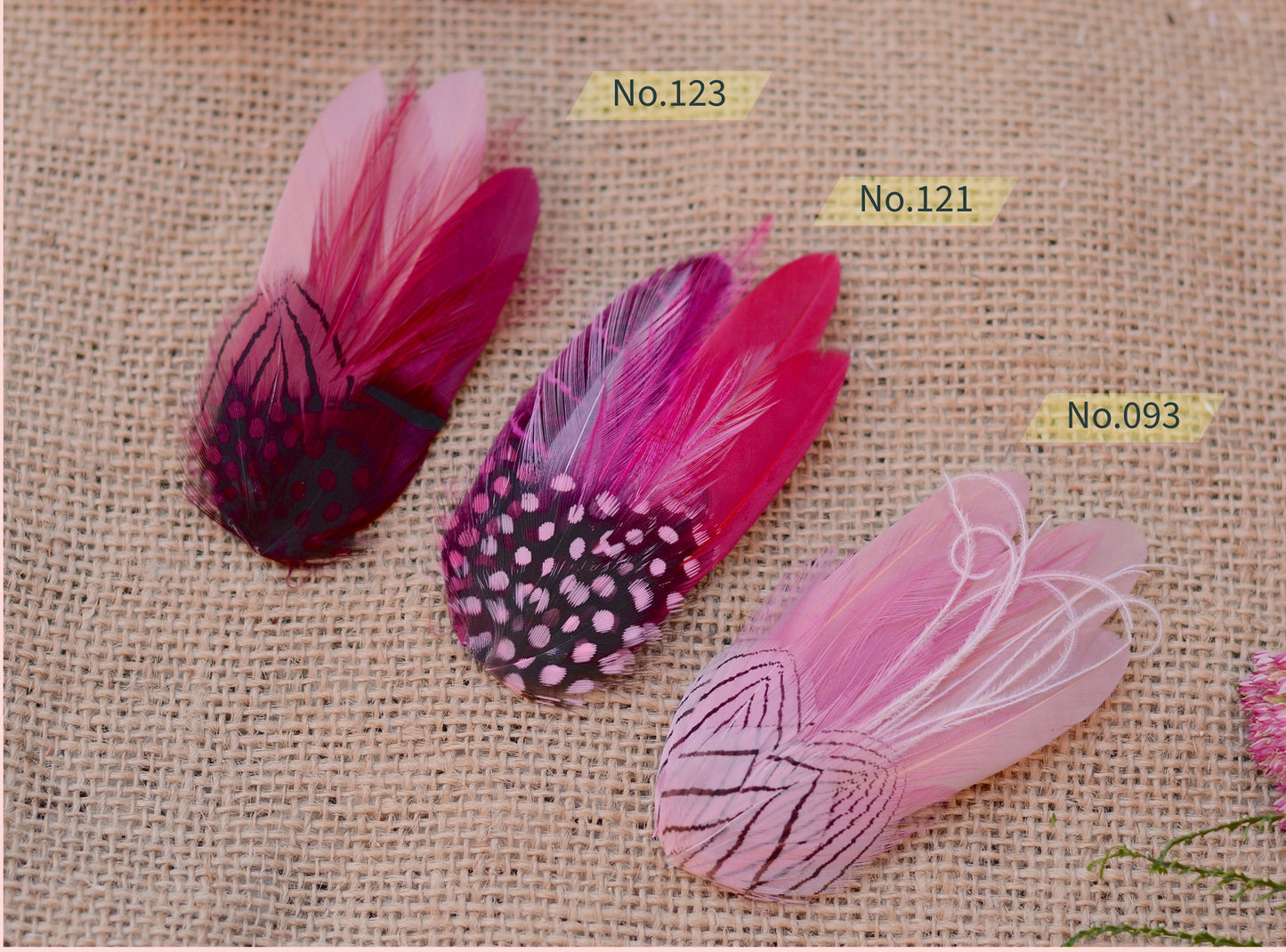 Pink Feather Hair Clips