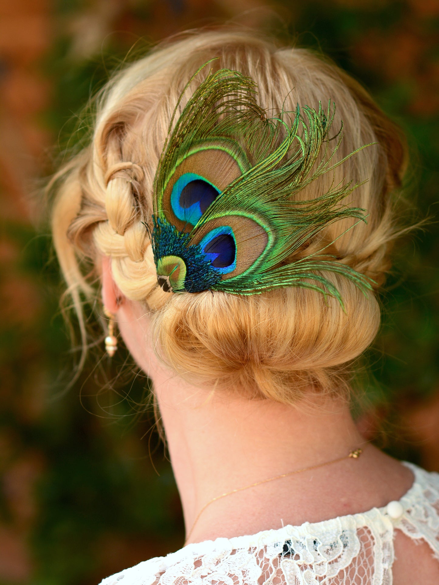 Peacock Feather Hair Clip No.091