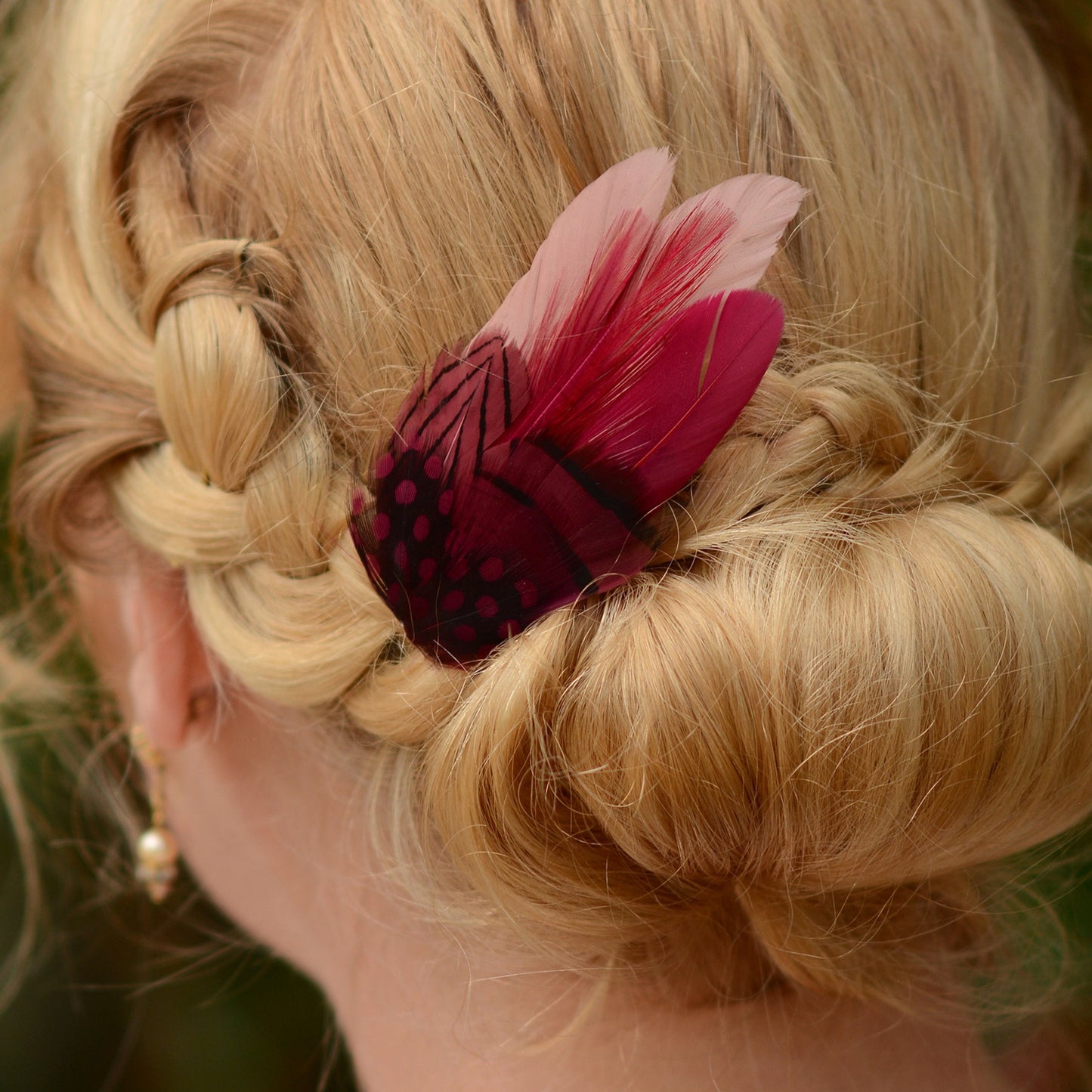 Berry Burgundy and Blush Pink Hair Clip No.123