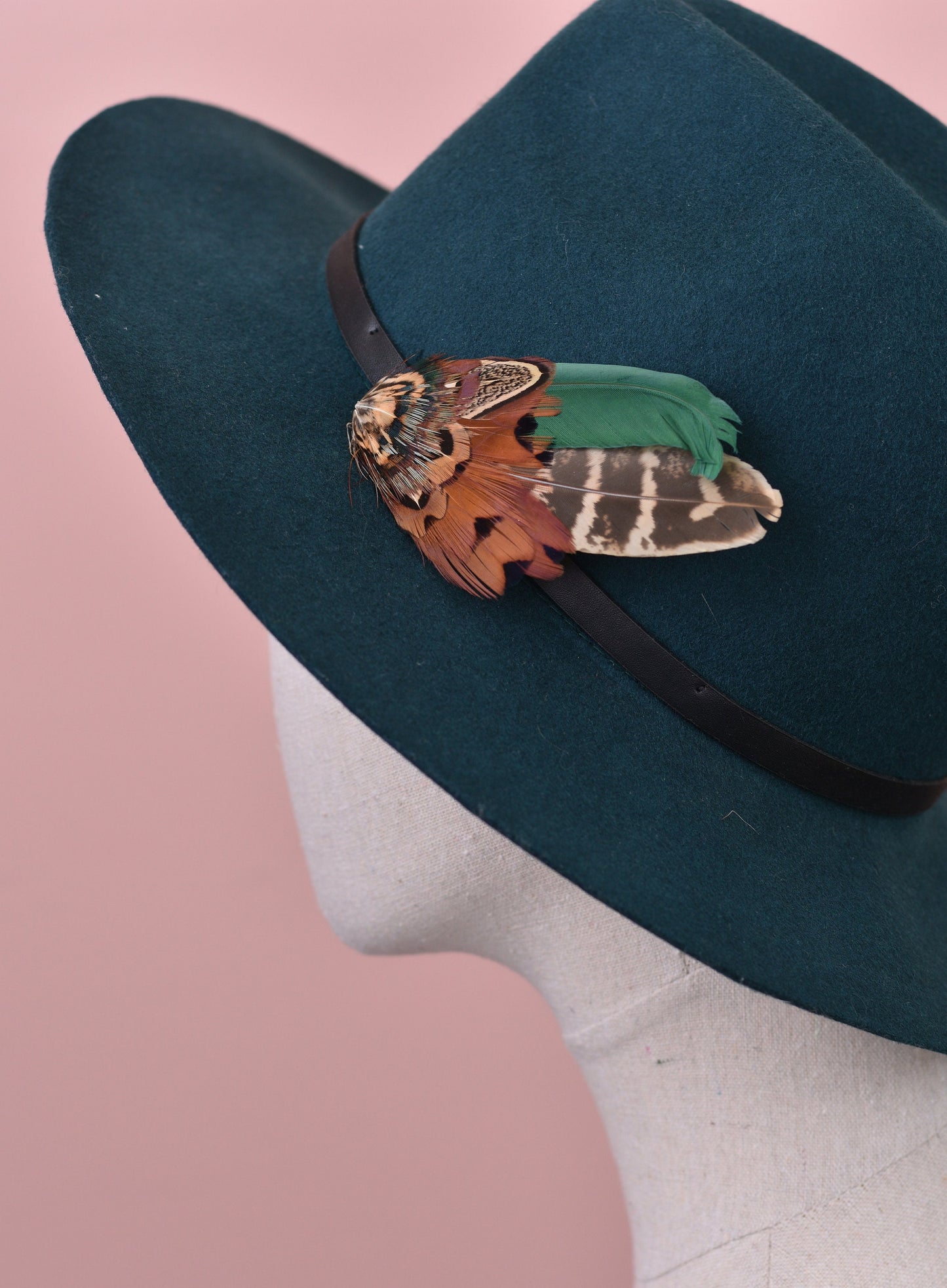Pheasant Feather Lapel Pin in Green and Copper No.12 | Feather Boutonniere | Pheasant Feather Brooch | Feather Hat Pin | Grooms Outfit