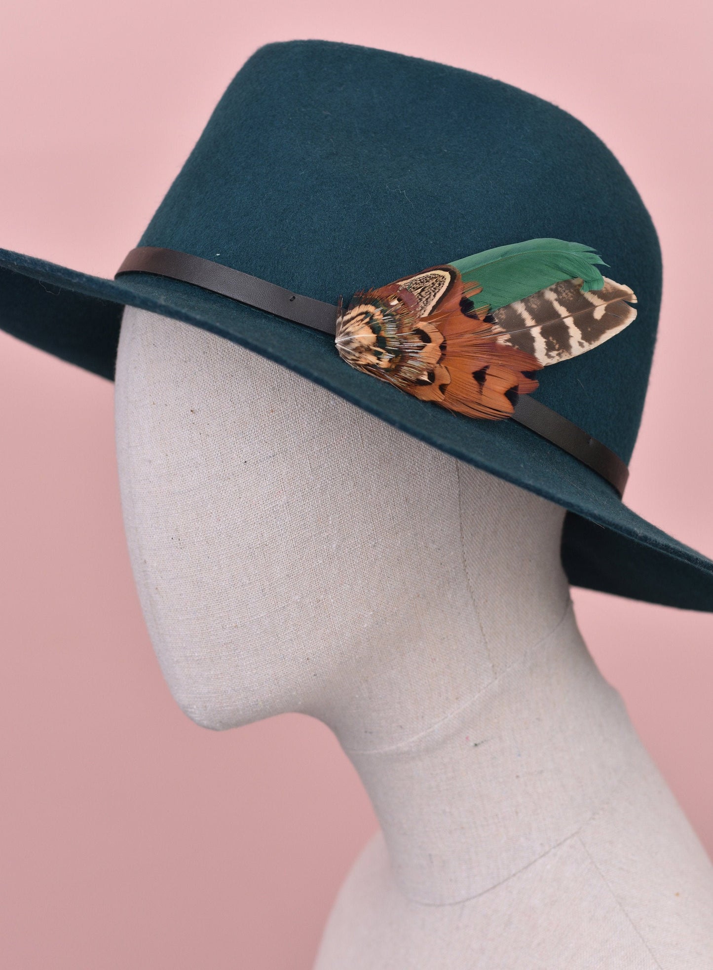 Pheasant Feather Lapel Pin in Green and Copper No.12 | Feather Boutonniere | Pheasant Feather Brooch | Feather Hat Pin | Grooms Outfit