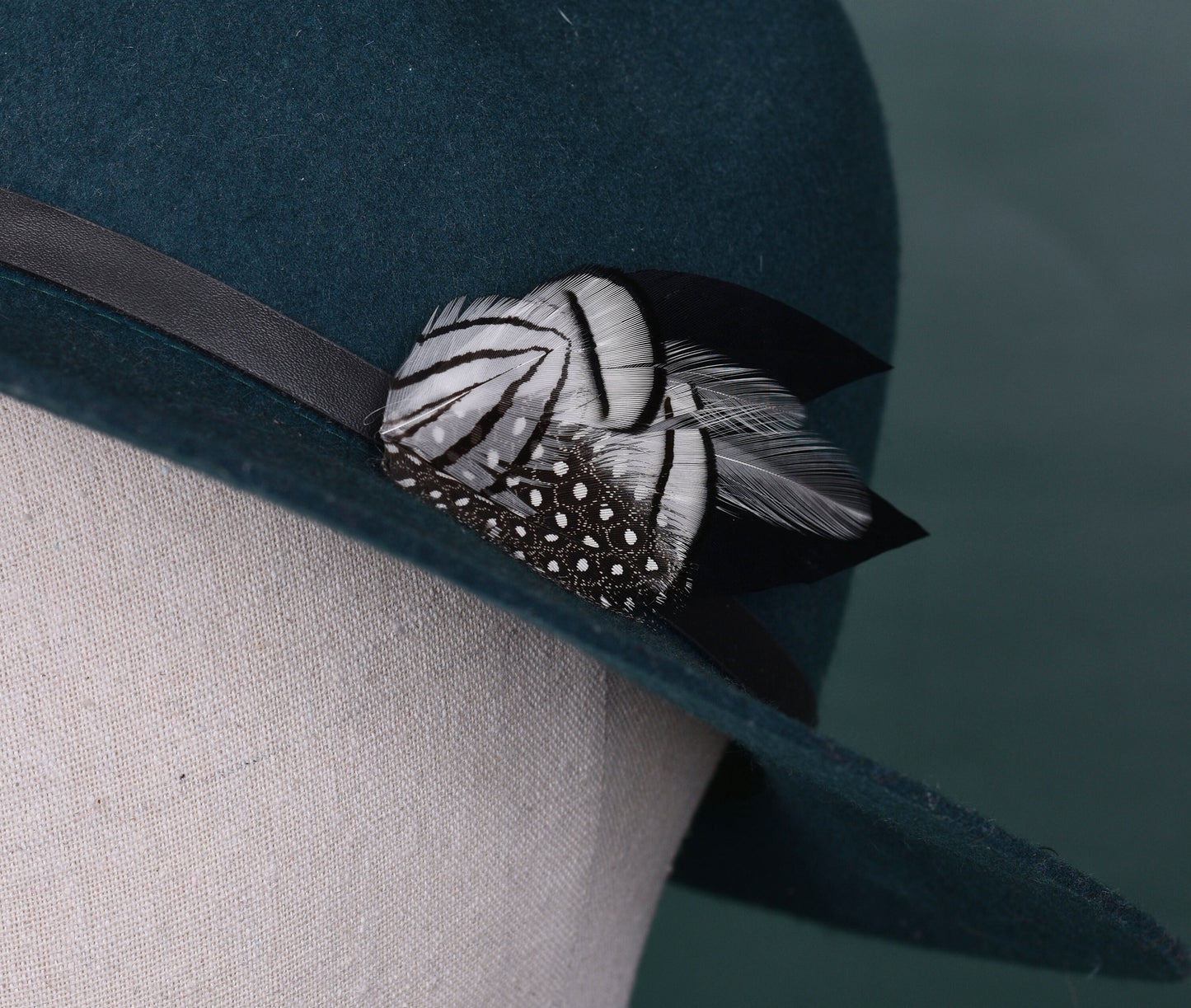 Monochrome Feather Hat Pin / Lapel Pin | Feather Boutonniere | Pheasant Feather Brooch