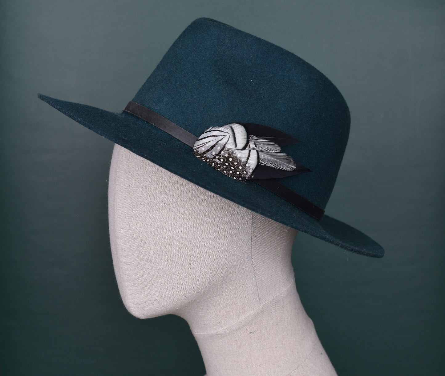 Monochrome Feather Hat Pin / Lapel Pin | Feather Boutonniere | Pheasant Feather Brooch