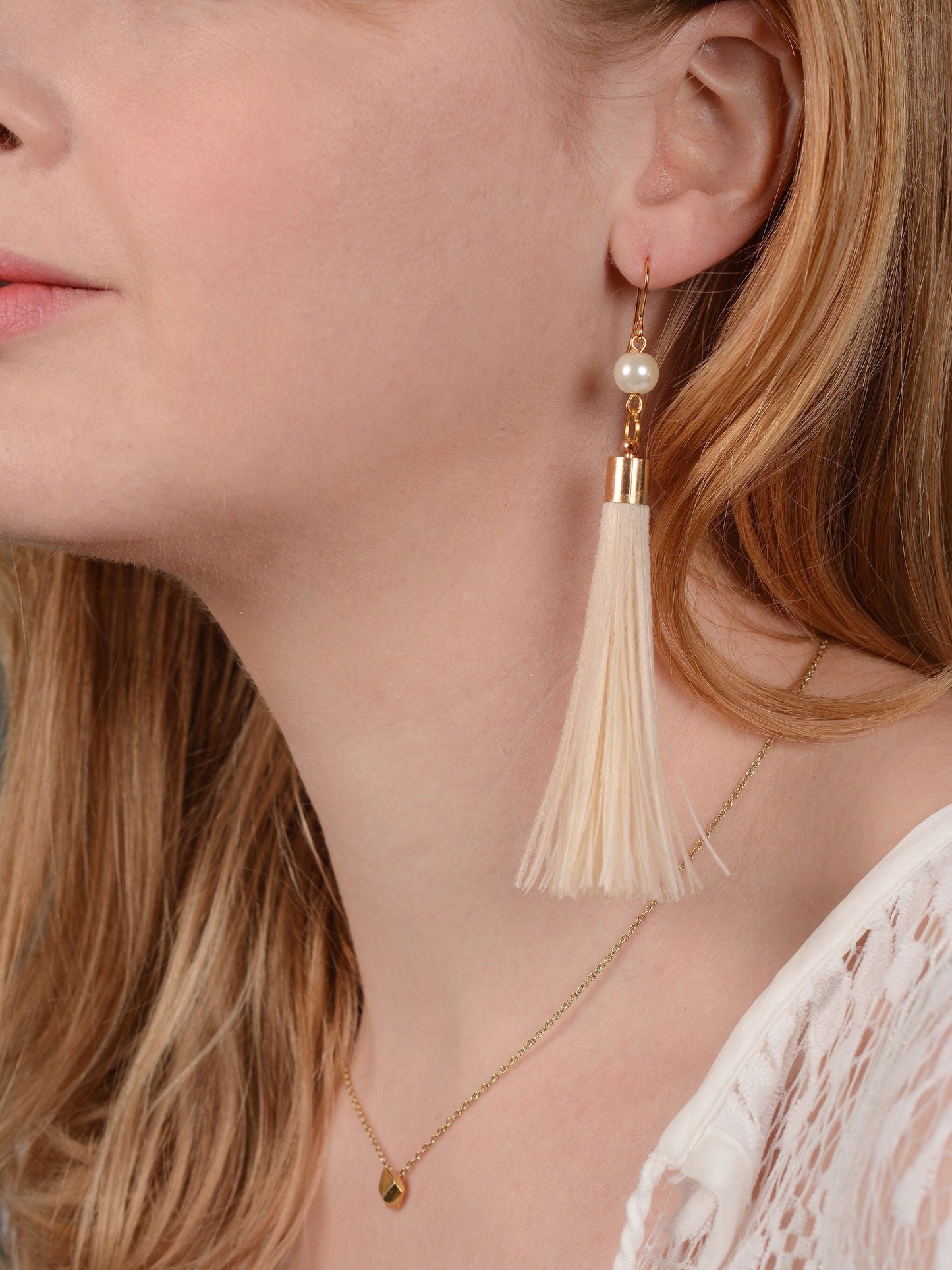 Ivory Feather Tassel Earrings | Festival Earrings | Feather Jewellery | Festival Jewellery | Bohemian | Long Earrings