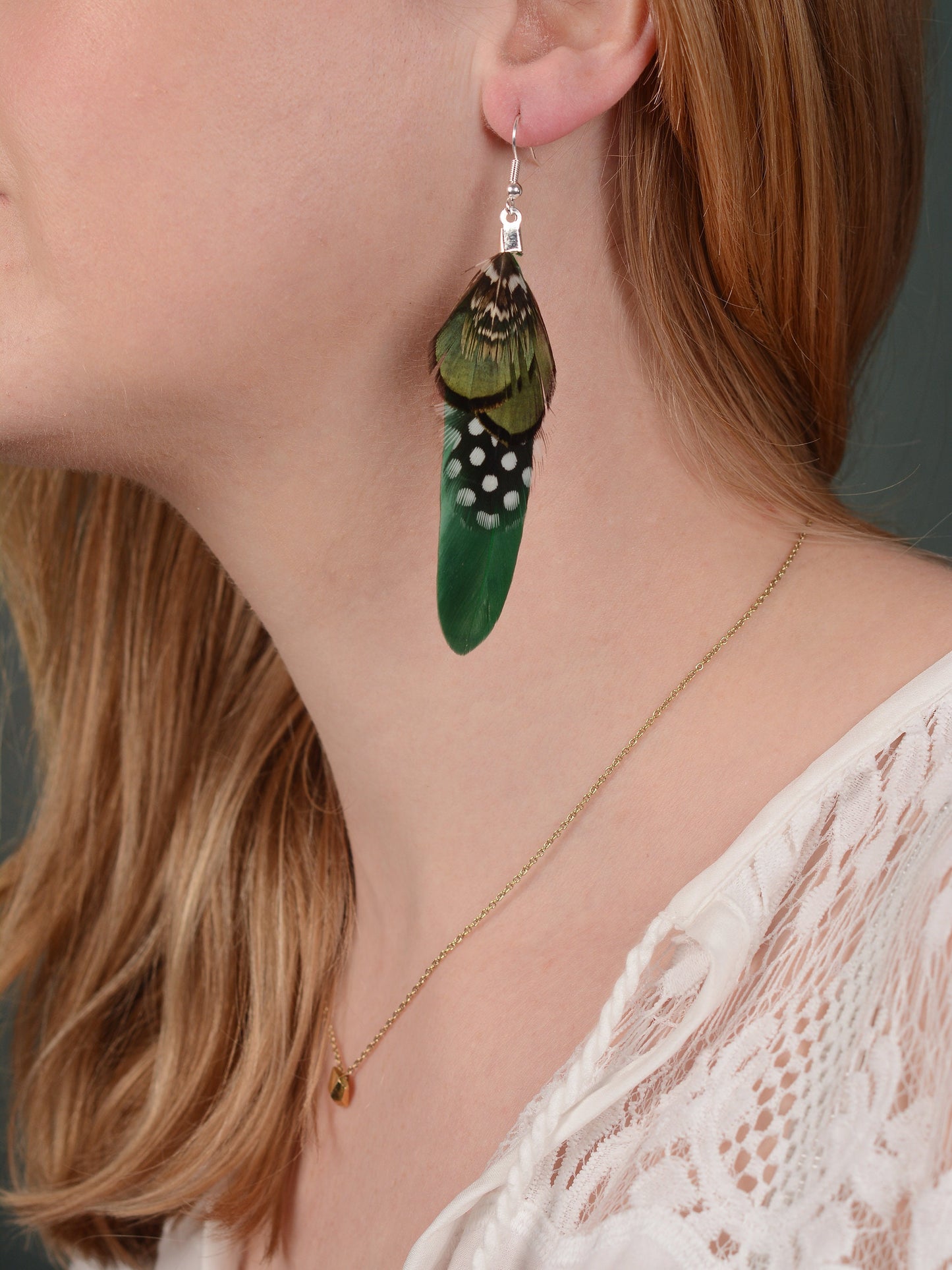 Green Feather Earrings | Pheasant Feather Earrings | Festival Earrings | Feather Jewellery | Festival Jewellery | Drop Earrings