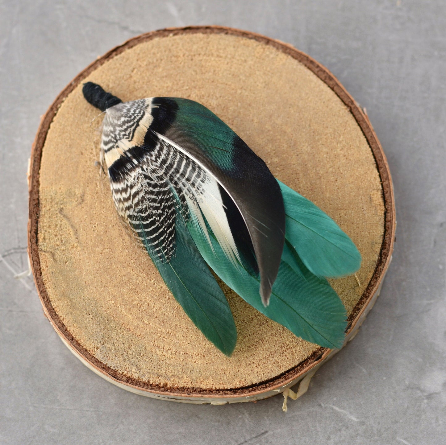Bottle Green Duck Feather Pin | Duck Feather Boutonniere | Pheasant Feather Brooch | Feather Hat Pin