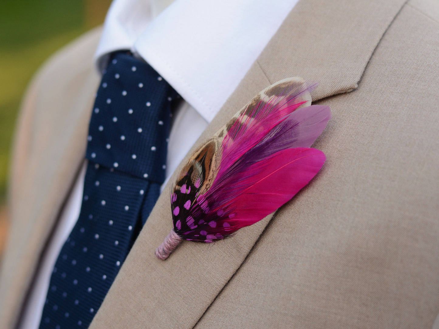 Pink and Mauve Hen Pheasant Feather Hat Pin | Feather Brooch | Feather Boutonniere |
