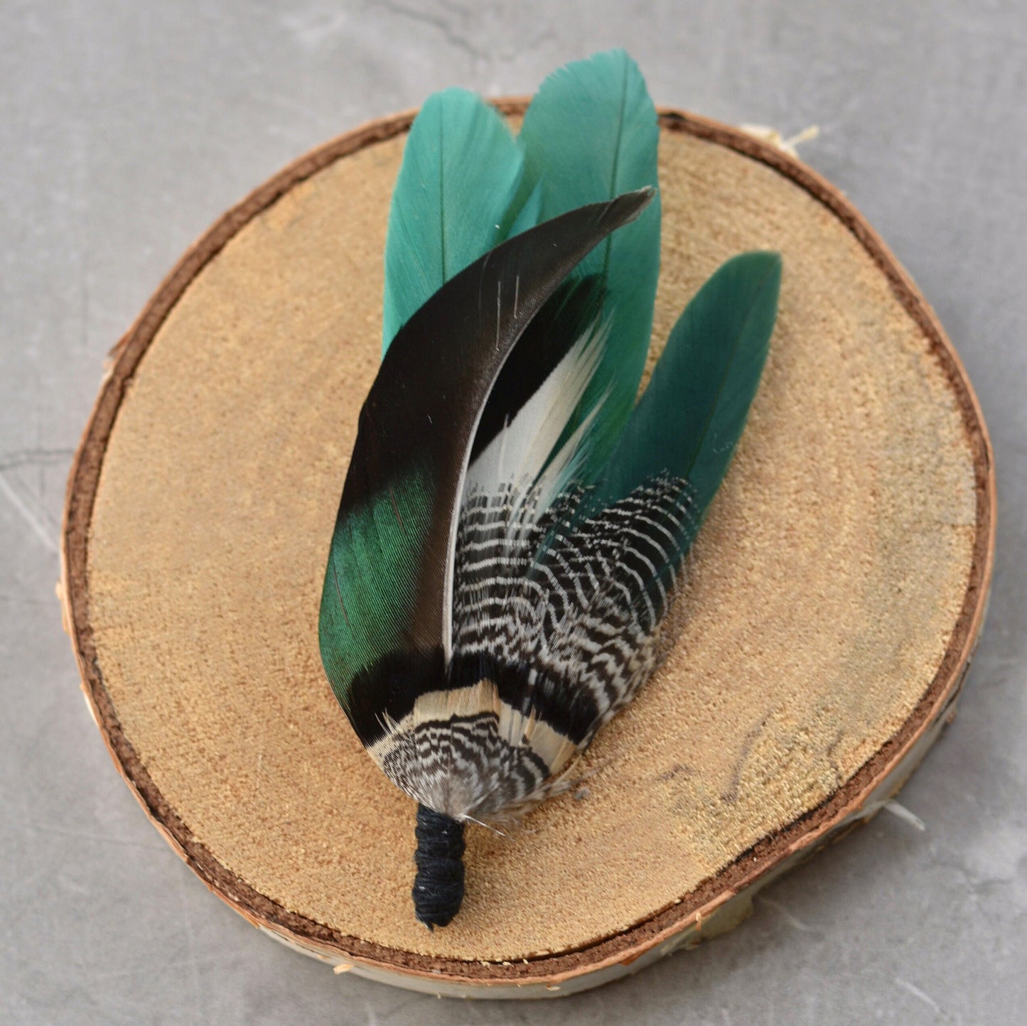 Bottle Green Duck Feather Pin | Duck Feather Boutonniere | Pheasant Feather Brooch | Feather Hat Pin
