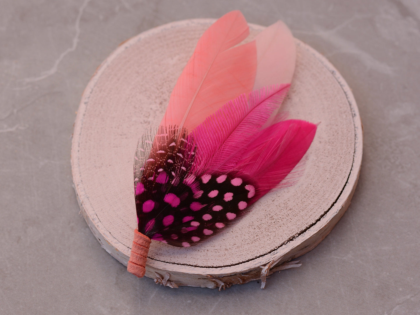 Shades of Pink Feather Lapel Pin Small no.203 | Pheasant Feather Boutonniere | Feather Brooch | Feather Hat Pin