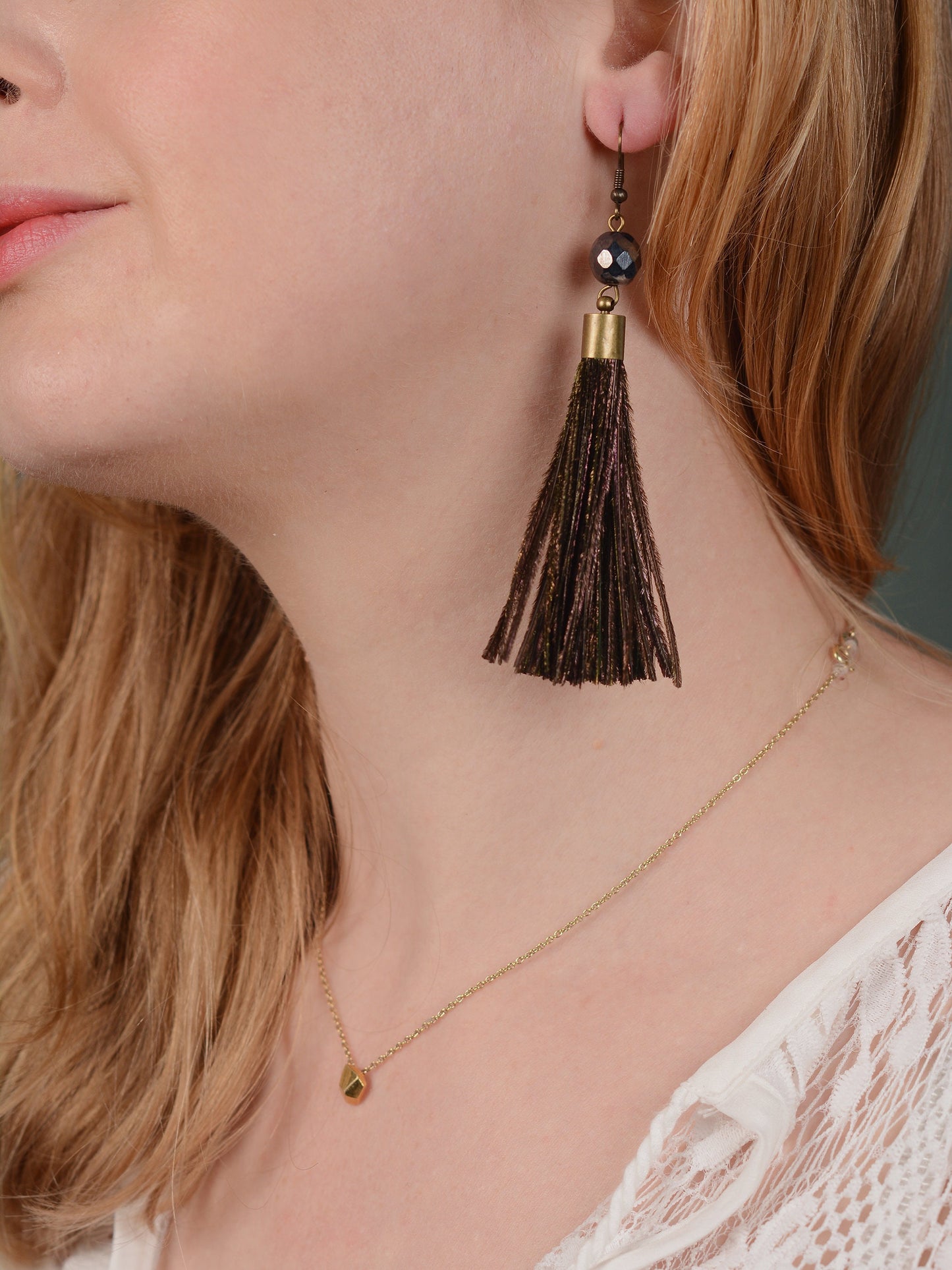 Large Round Peacock Feather Tassel Earrings | Festival Earrings | Feather Jewellery | Long Earrings