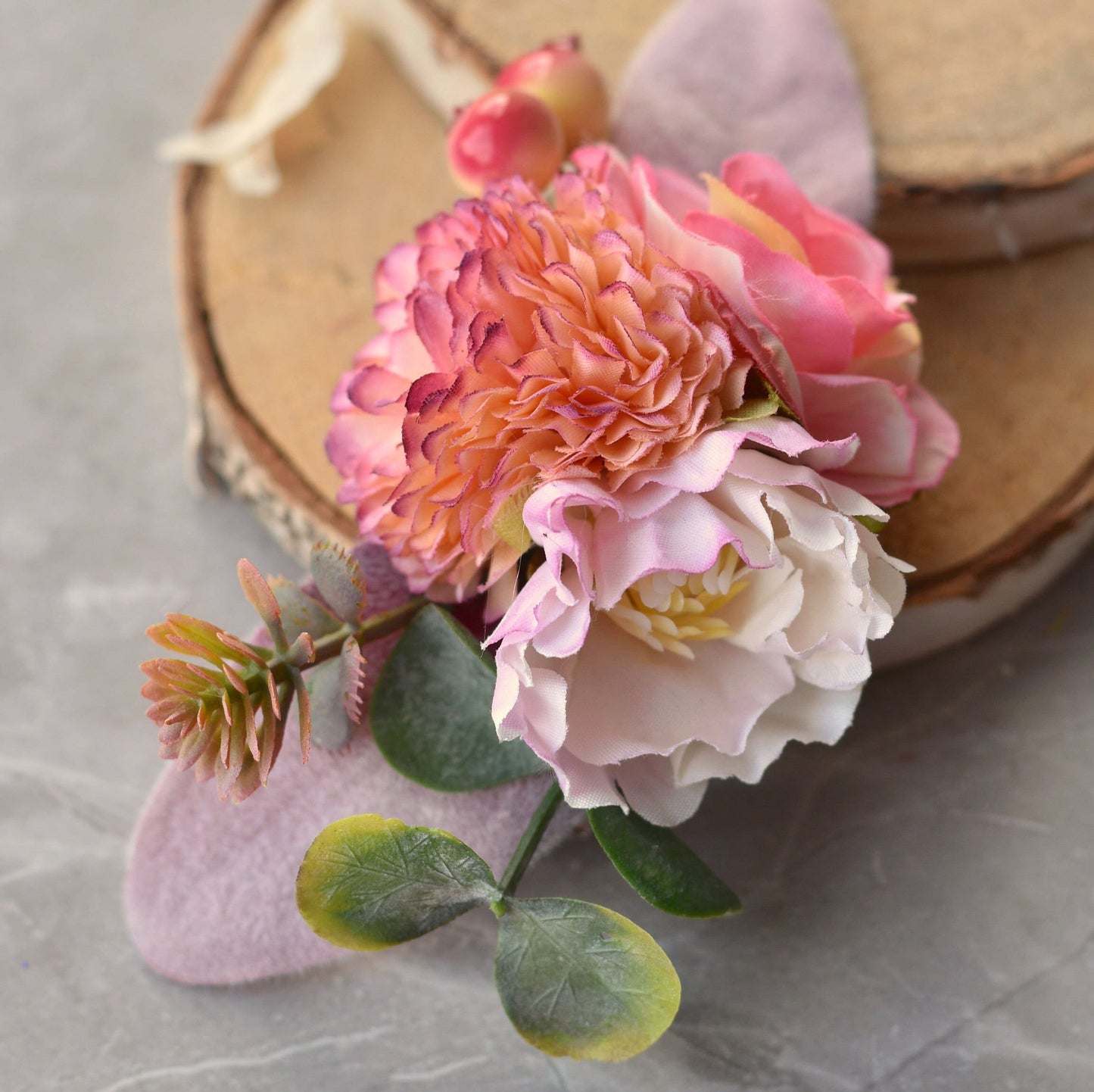 Pink and White Flower Hair Clip | Silk Flower Hair Clip | Bridal Hair Clip | Bridesmaids Hair Clip | Flower Girl