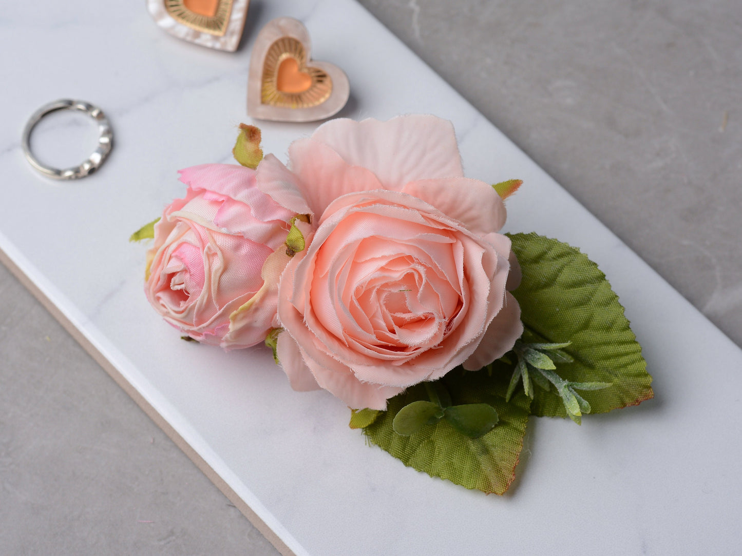 Blush Pink Rose Flower Hair Clip | Blush Flower Clip | Bridal Hair Clip | Bridesmaid Hair Clip | Flower Headpiece | Bridesmaid Headpiece