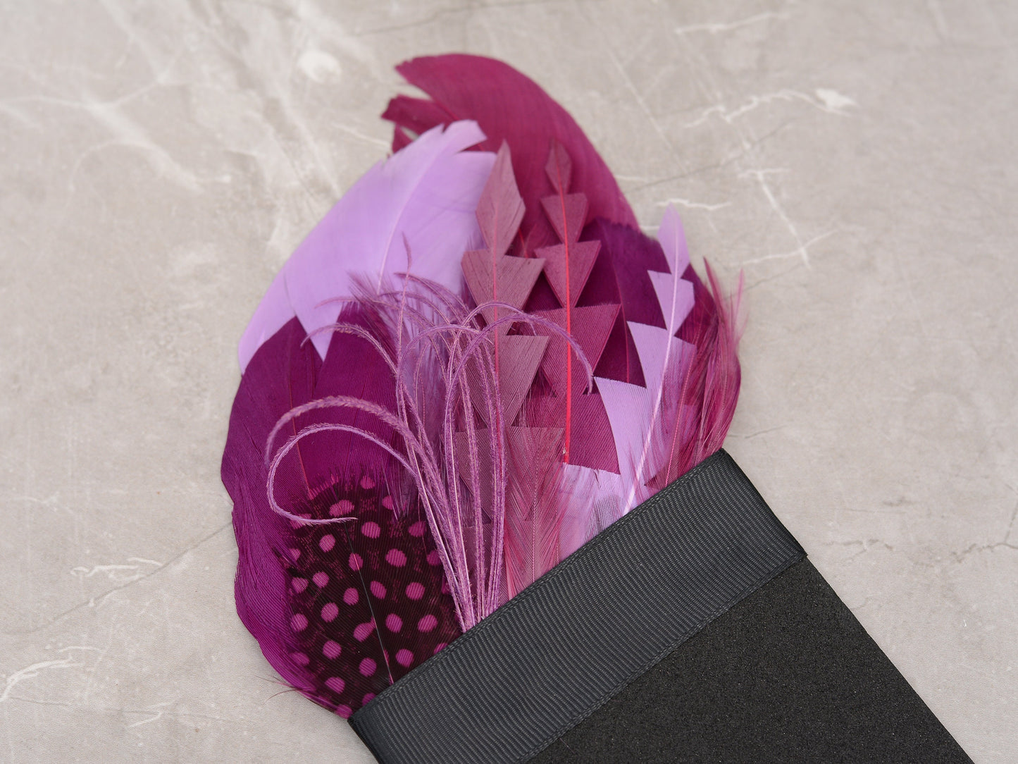 Plum Purple Feather Pocket Square No.229 | Suit Accessory | Feather Neck Tie | Grooms Outfit | Groomsmen Gift | Wedding