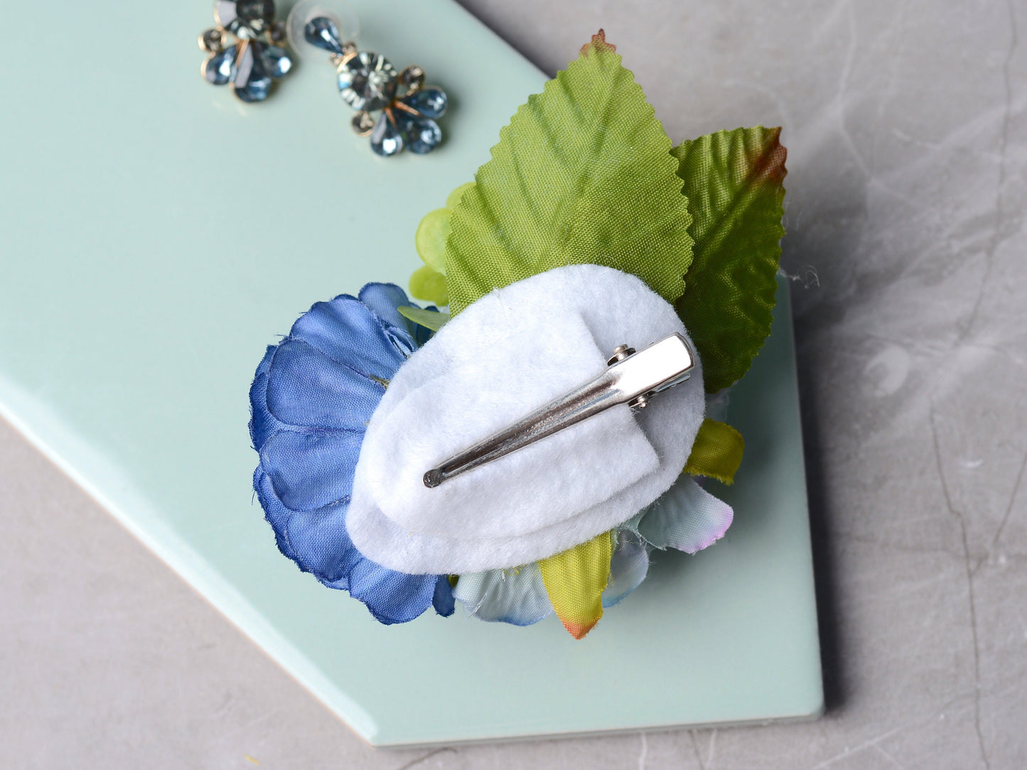 Flower Hair Clip in Blue | Bridal Hair Clip | Bridesmaids Hair Clip | Floral Headpiece | Flower Girl