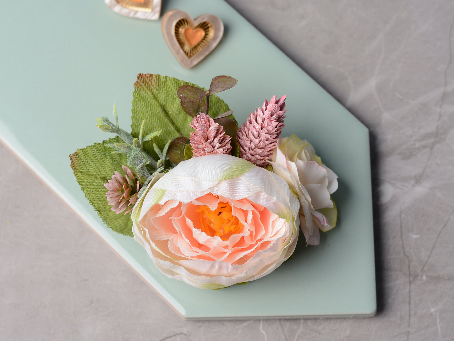 Blush Pink Ranunculus Flower Hair Clip | Bridal Hair Clip | Bridesmaid Hair Clip | Flower Headpiece | Blush Flower Hair Clip