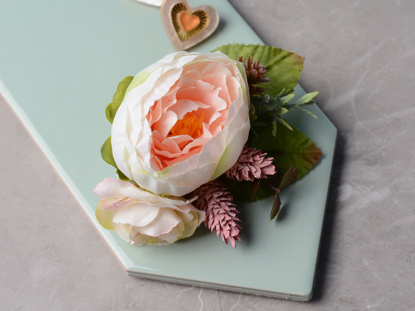 Blush Pink Ranunculus Flower Hair Clip | Bridal Hair Clip | Bridesmaid Hair Clip | Flower Headpiece | Blush Flower Hair Clip