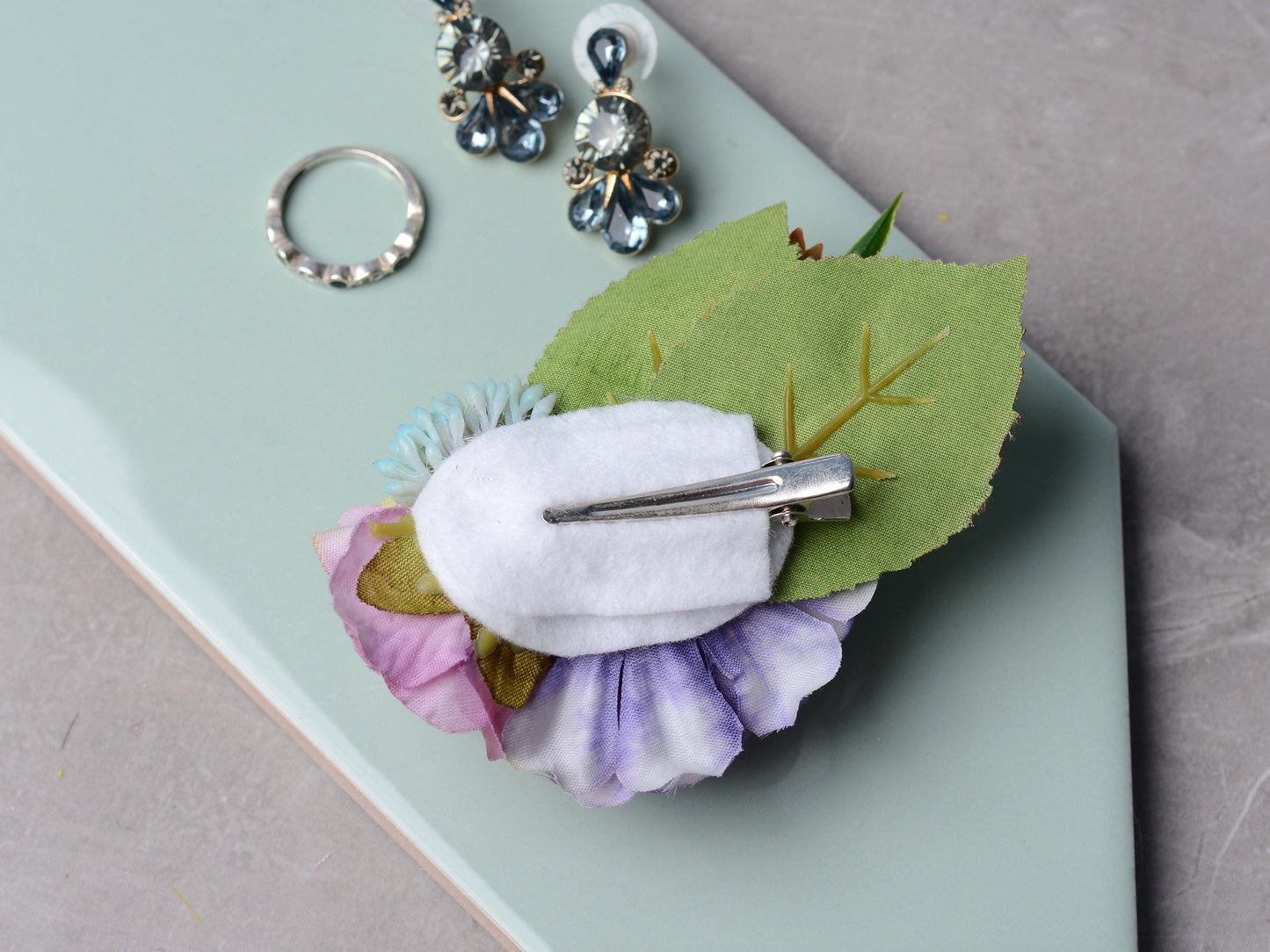 Flower Hair Clip in Violet Blue and Purple | Silk Flower Hair Clip | Bridal Hair Clip | Bridesmaids Hair Clip | Flower Girl