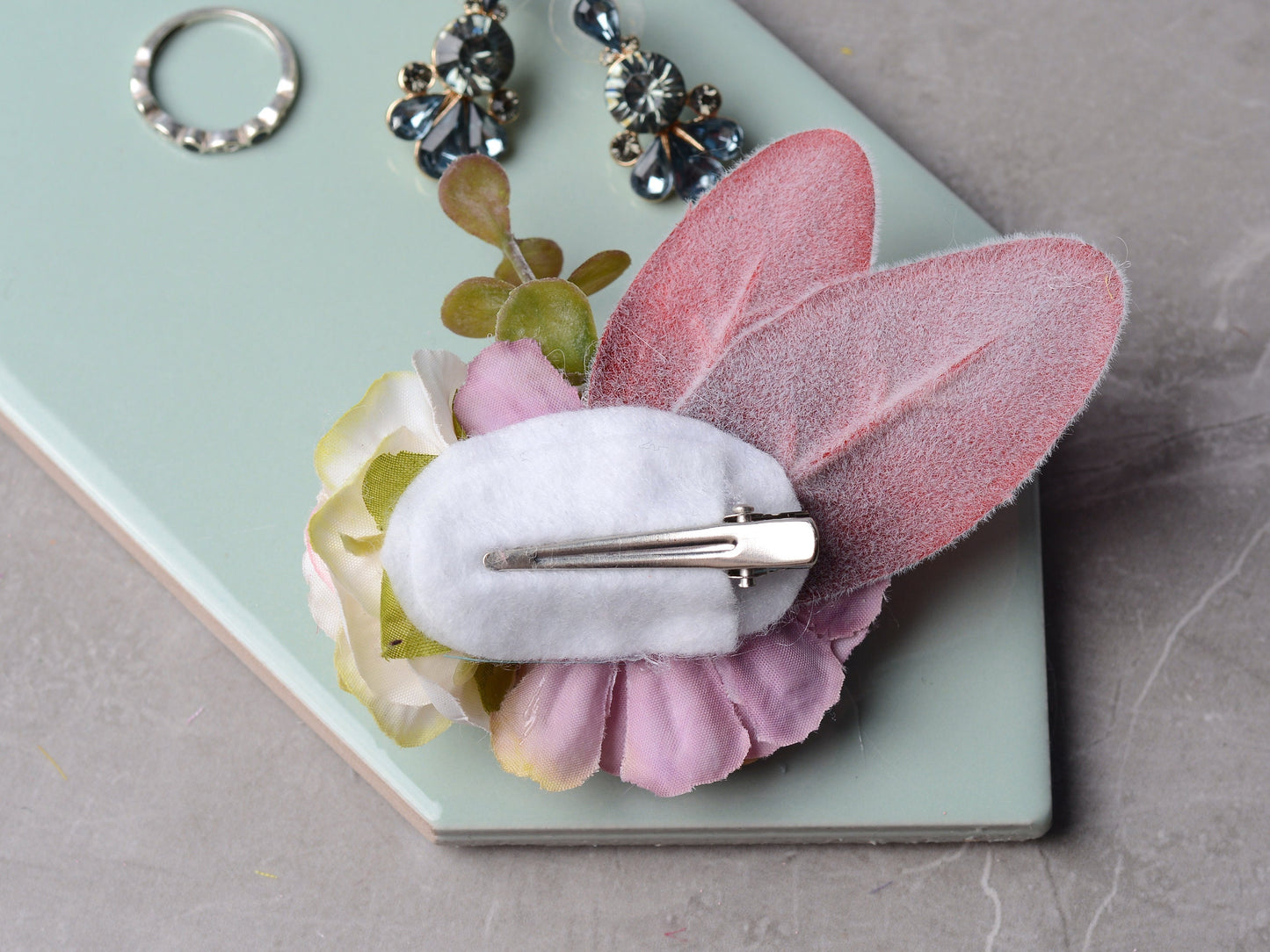 Flower Hair Clip in Mauve and Ivory, Bridesmaids Hair Clip