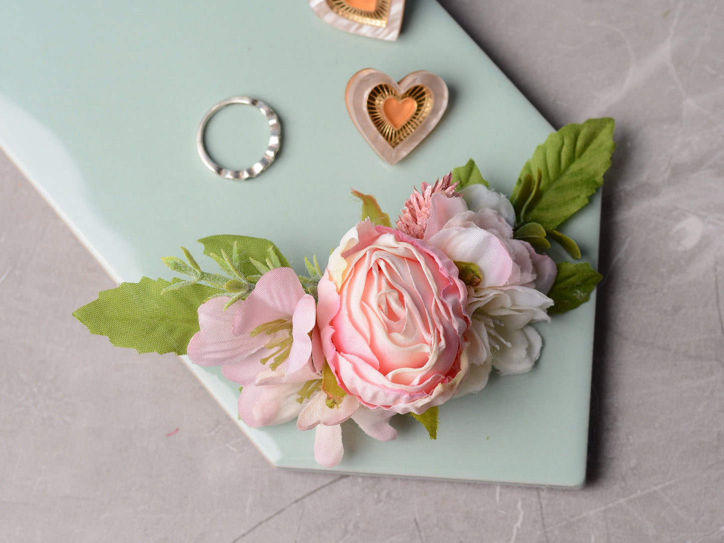Blush Pink Rose Hair Clip | Bridal Headpiece | Floral Headpiece | Bridal Hair Clip | Flower Headpiece | Flower Hair Clip