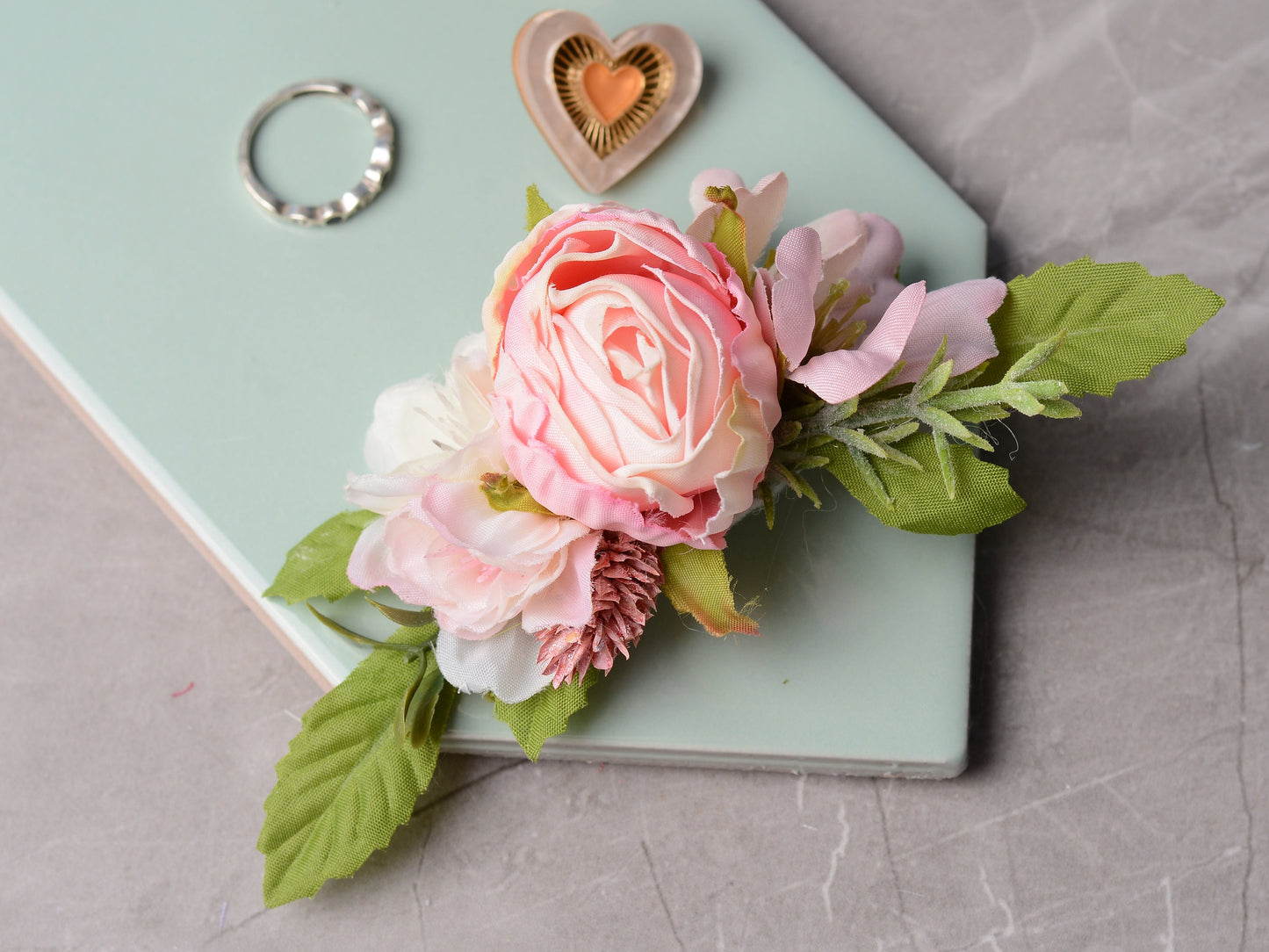 Blush Pink Rose Hair Clip | Bridal Headpiece | Floral Headpiece | Bridal Hair Clip | Flower Headpiece | Flower Hair Clip