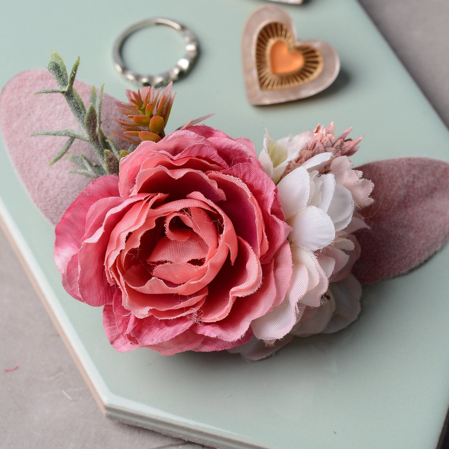 Pink Peony Hair Clip | Silk Flower Hair Clip | Bridesmaids Hair Clip | Floral Headpiece | Bridal Hair Clip | Flower Bun Clip