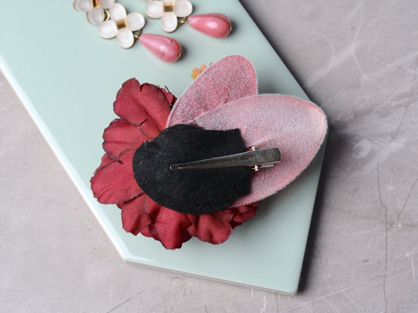 Burgundy Peony Flower Hair Clip | Silk Flower Hair Clip | Bridal Hair Clip | Bridesmaids Hair Clip | Floral Headpiece