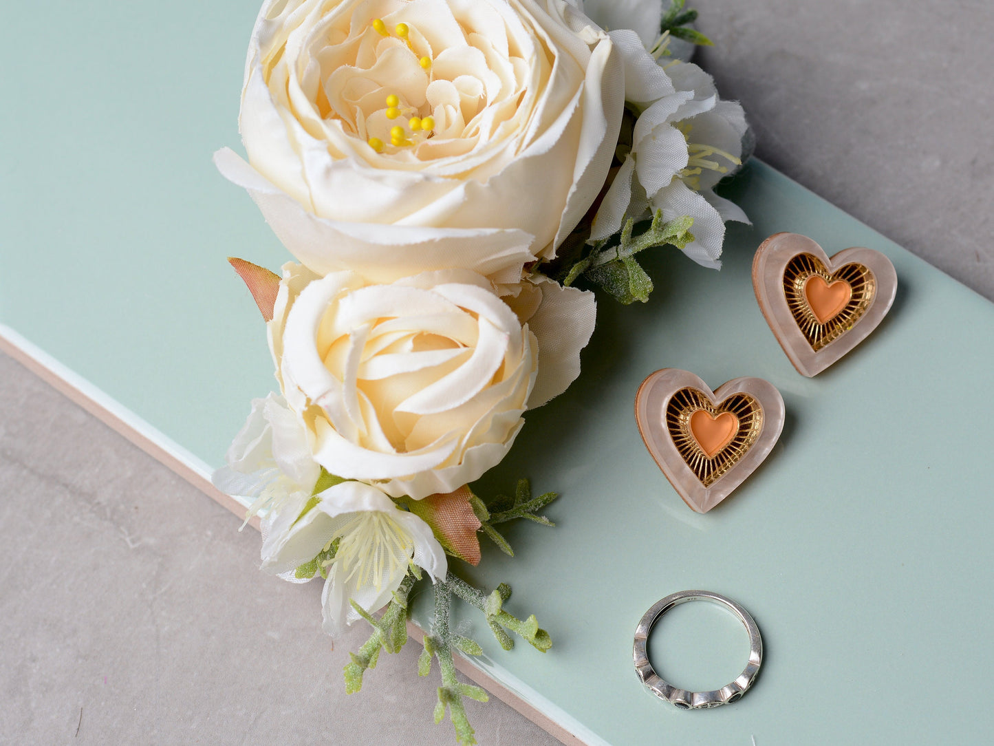 Ivory Off White Rose and Cherry Blossom Flower Hair Clip | White Flower Hair Clip | White Blossom Hair Clip | Bridesmaids Hair Clip