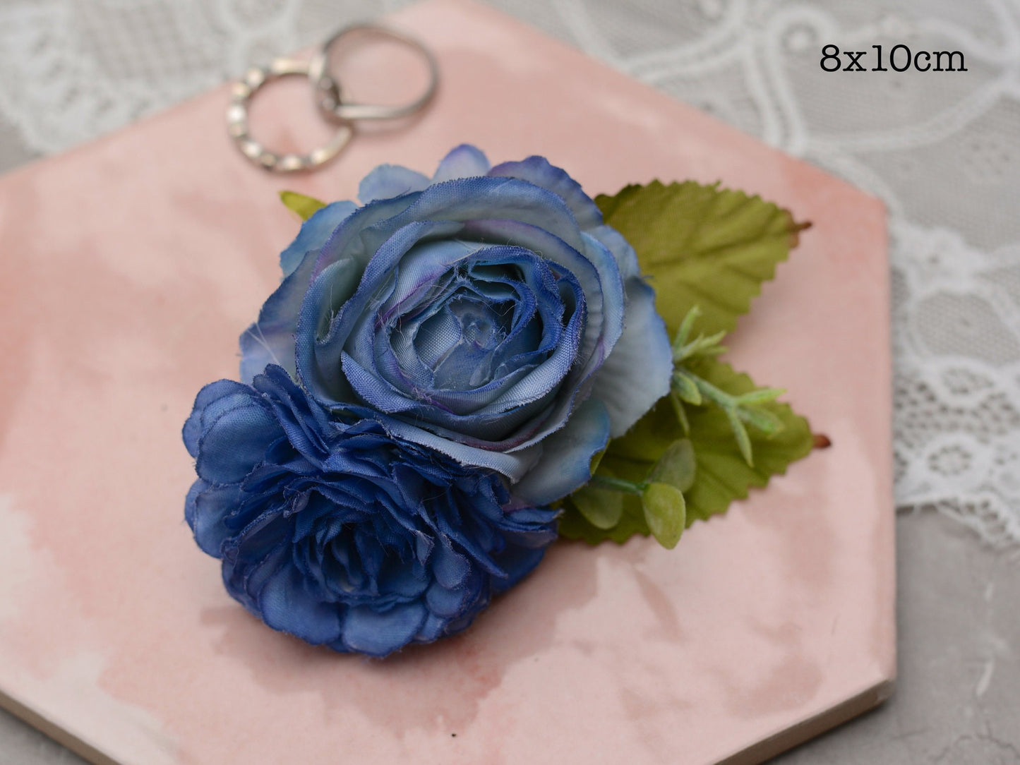Flower Hair Clip in Blue | Bridal Hair Clip | Bridesmaids Hair Clip | Floral Headpiece | Flower Girl