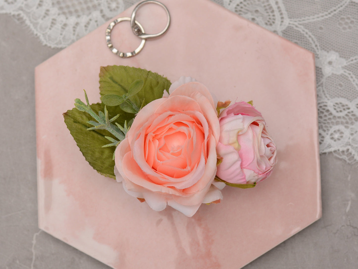 Blush Pink Rose Flower Hair Clip | Blush Flower Clip | Bridal Hair Clip | Bridesmaid Hair Clip | Flower Headpiece | Bridesmaid Headpiece