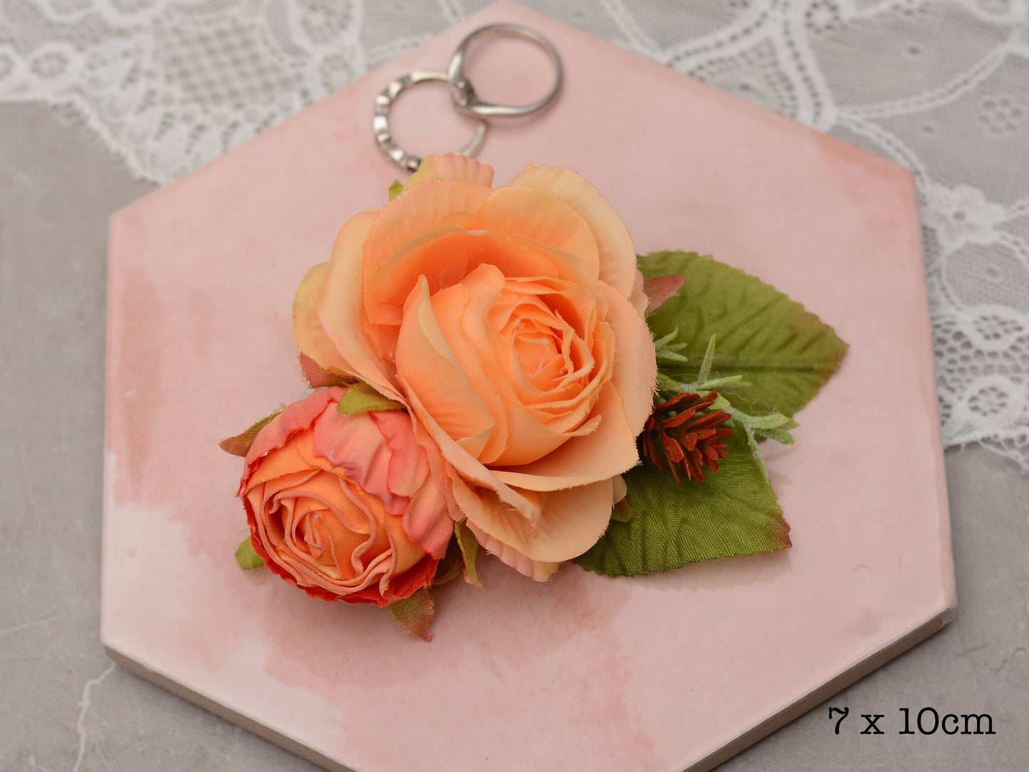 Orange Rose and Ranunculus Flower Hair Clip | Orange Flower Hair Clip | Rose Hair Clip | Bridesmaids Hair Clip | Hair Accessory