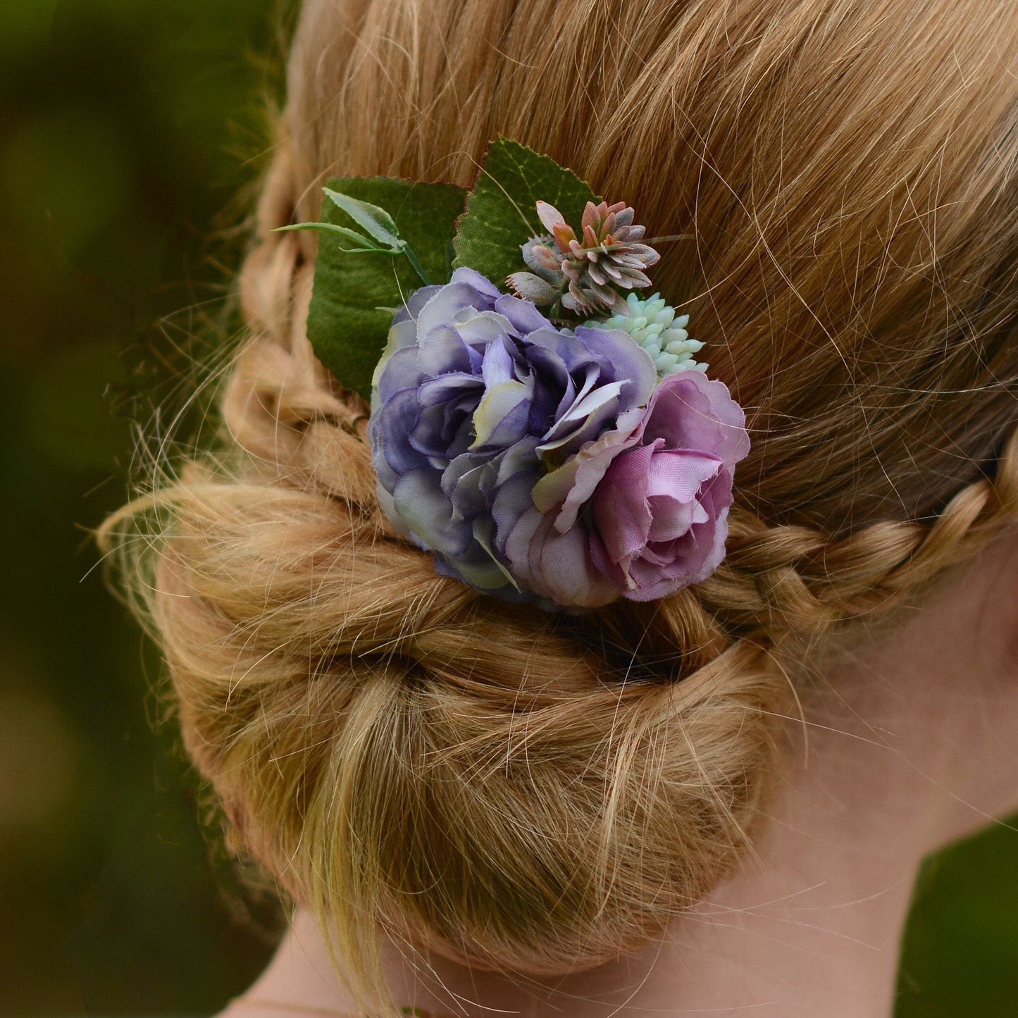 Flower Hair Clip in Violet Blue and Purple | Silk Flower Hair Clip | Bridal Hair Clip | Bridesmaids Hair Clip | Flower Girl