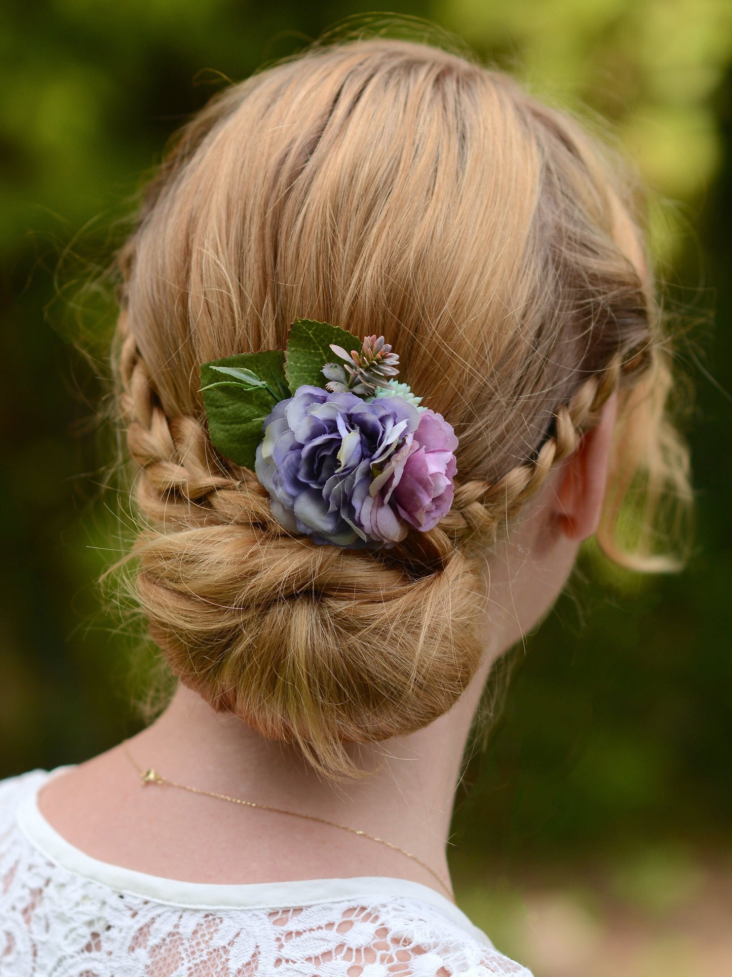 Flower Hair Clip in Violet Blue and Purple | Silk Flower Hair Clip | Bridal Hair Clip | Bridesmaids Hair Clip | Flower Girl