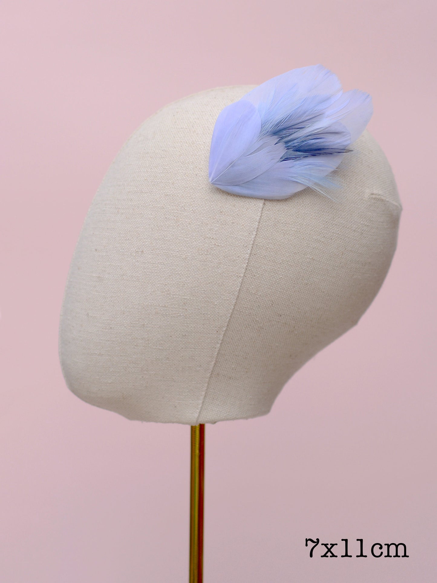 Feather Hair Clip in Powder Blue, Feather Fascinator In Blue