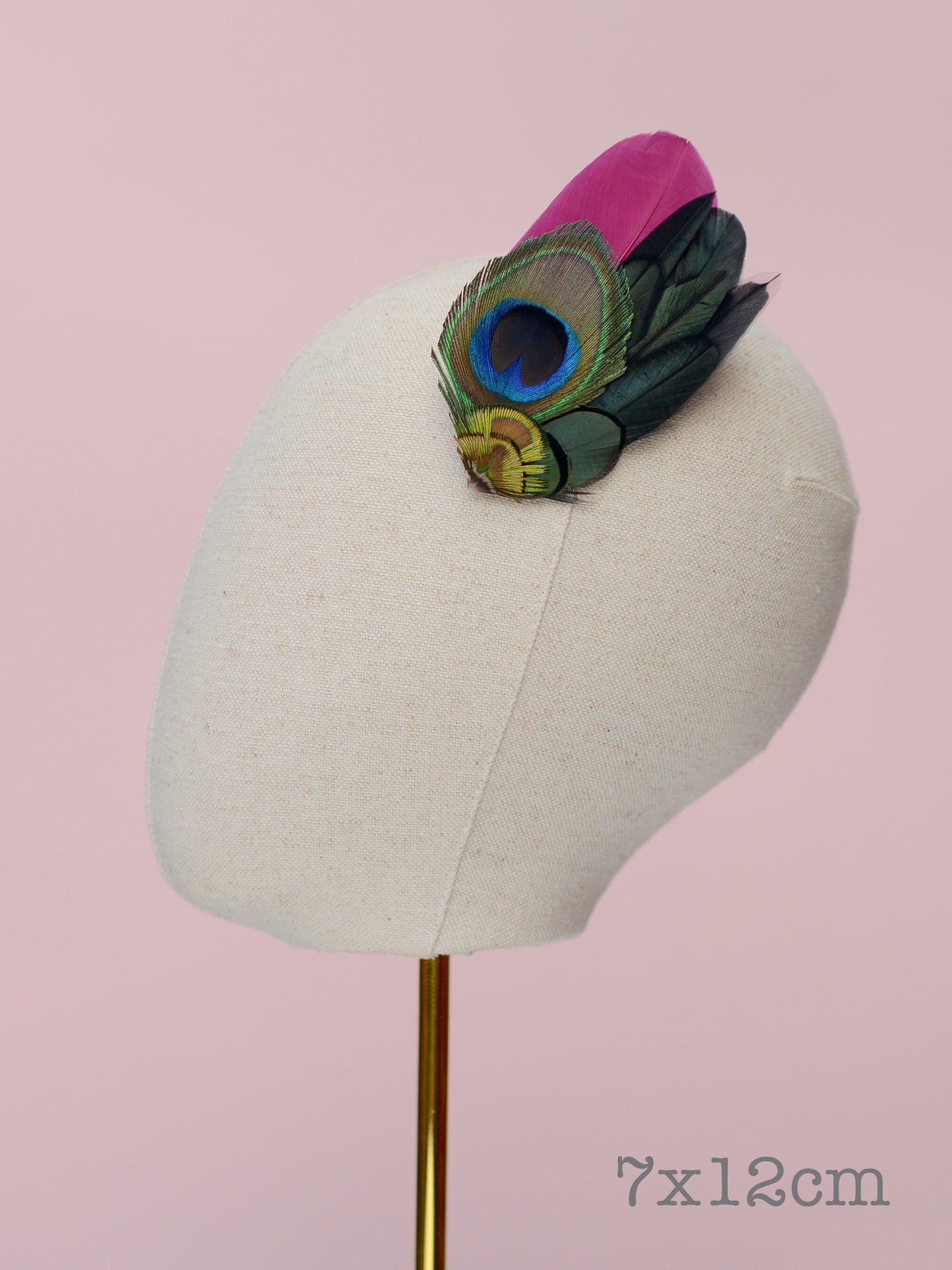 Plum and Peacock Feather Hair Clip | Peacock Feather Fascinator | Wedding Fascinator | Bridal Hair Clip | Bridesmaid Hair Clip