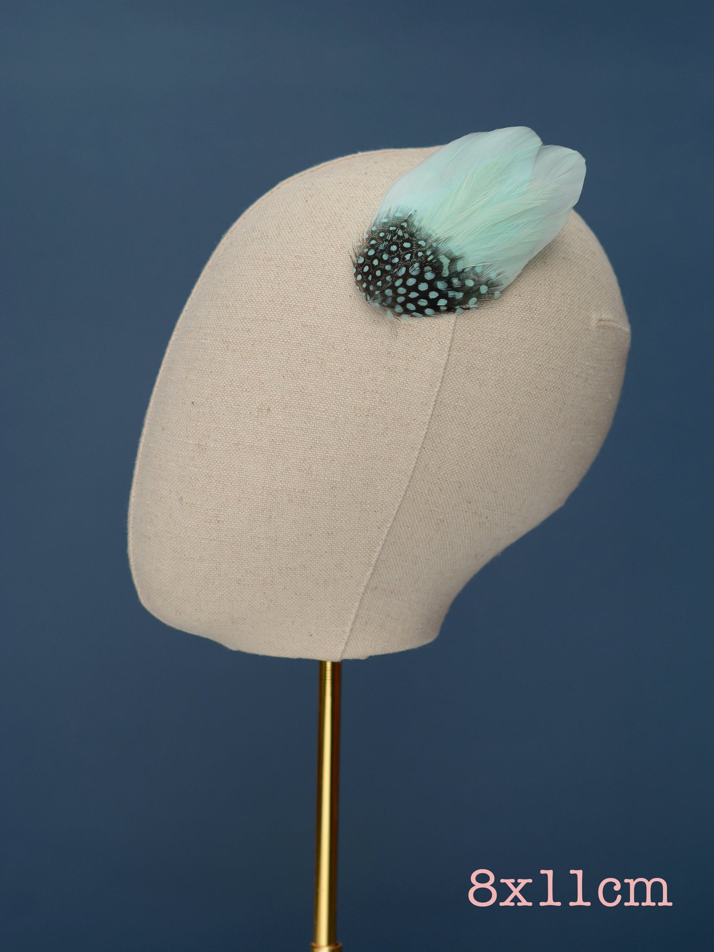 Feather Fascinator in Mint Green and Polka Dot | Mint Feather Hair Clip | Mint Feather Headpiece | Wedding Fascinator | Bridal Headpiece